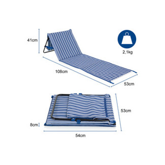 Strandliegen 2er SET faltbare Strandmatte gepolstert | 108x53cm