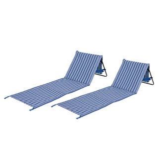 Strandliegen 2er SET faltbare Strandmatte gepolstert | 108x53cm